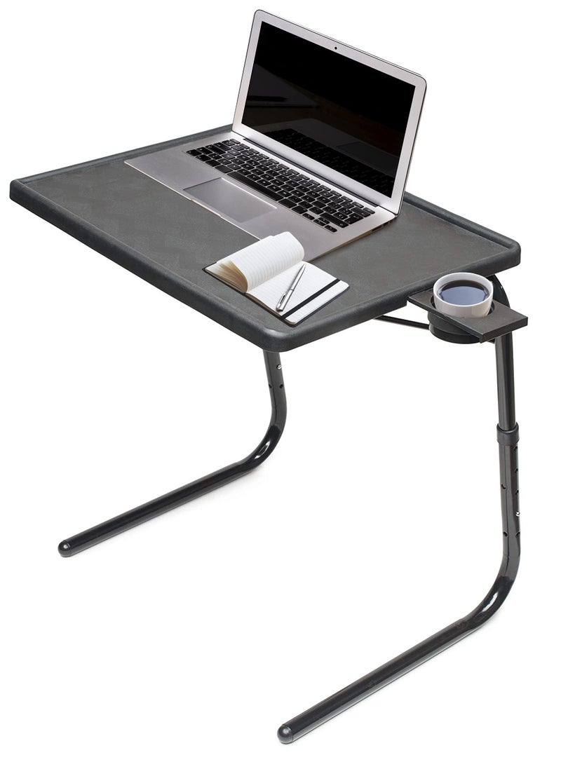 Table Mate طاولة ميت تيفي | طاولة طعام قابلة للطي، طاولة أريكة لتناول الوجبات الخفيفة، طاولة لابتوب محمولة، طاولات سرير لتناول الطعام | طاولات تيفي قابلة للتعديل مع 3 زوايا وحامل أكواب - Image 1